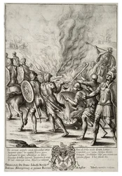 Wenceslas Hollar - Die Trojaner verbrennen ihre Toten (Zustand 2)